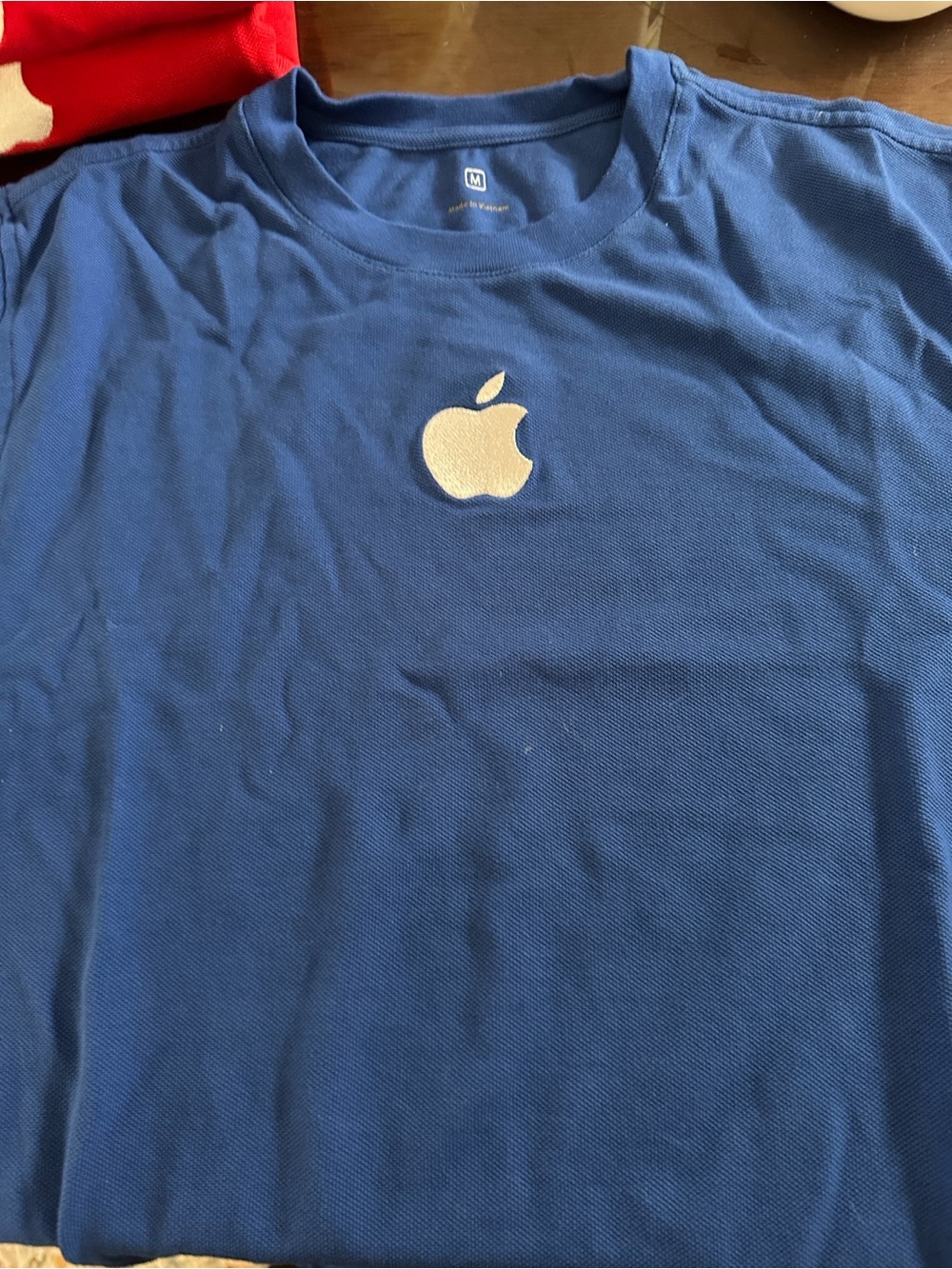 Official Apple Logo Blue Crewneck Tee/polo material.